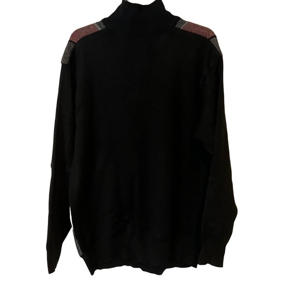 Steve Harvey Knit Sweater Mens Medium 1/4 Zip High Color Geometric Square Silk B - Picture 6 of 8